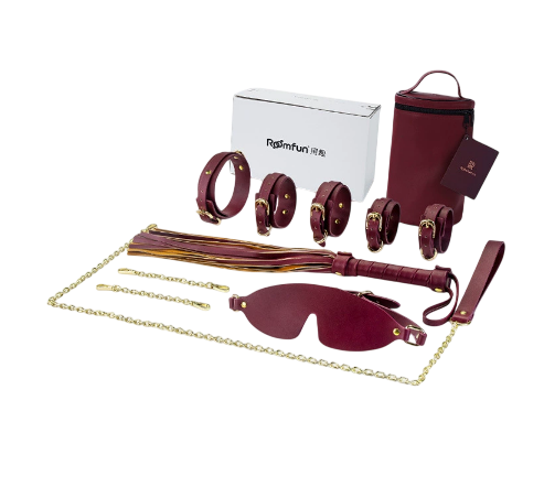 Luxury Wine Red Bondage Set