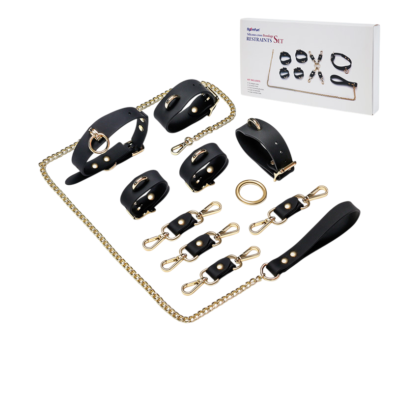 Luxury Black Silicone BDSM Set