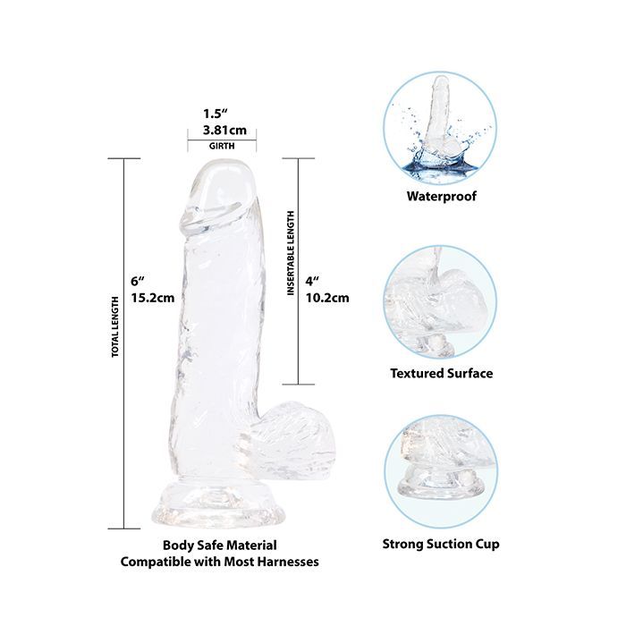Crystal Addiction 6" Dong - Clear