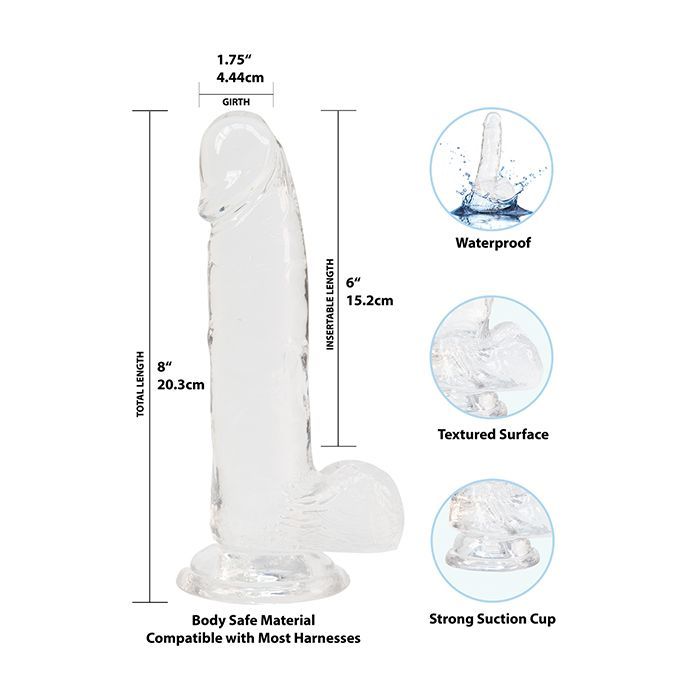 Crystal Addiction 8" Dong - Clear