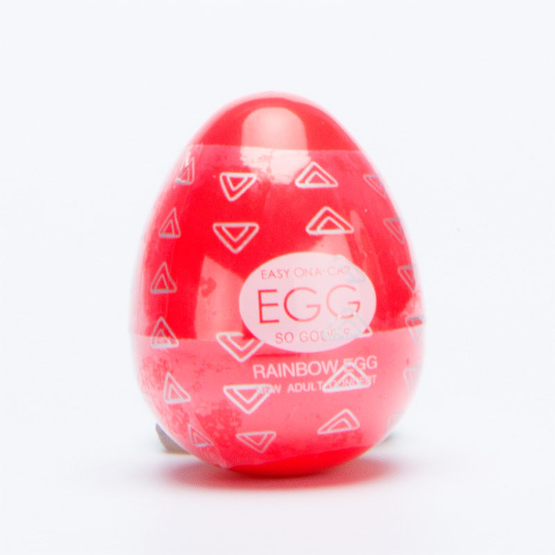 Egg Rainbow Egg Pocket Masturbator - Red with Turbo Type