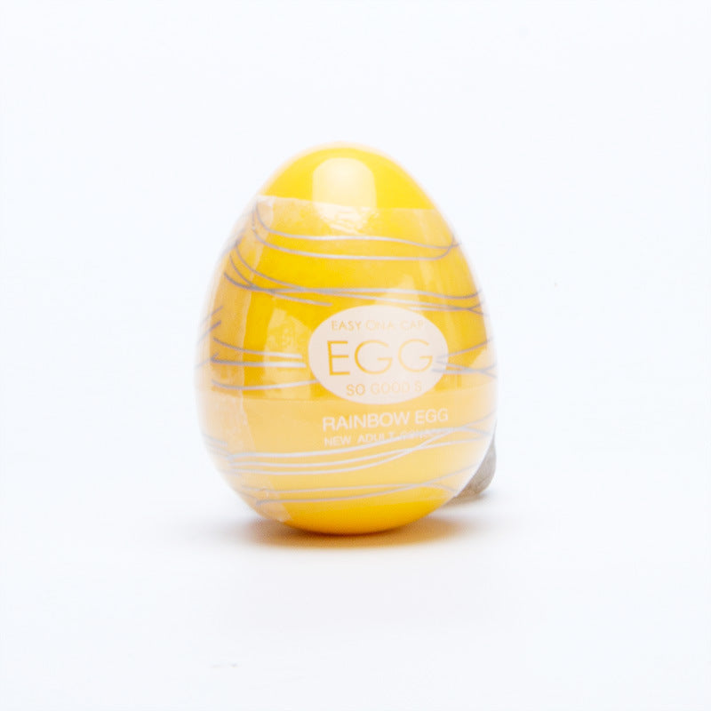 Egg Rainbow Egg Pocket Masturbator - Yellow with Threaded Type