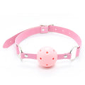 Adjustable Leather Ball Gag - Pink