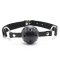 Adjustable Leather Ball Gag - Black