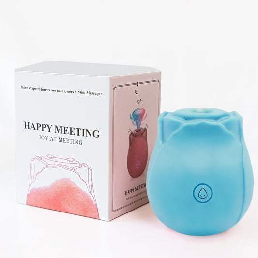 Rose Suction Vibrator – Clitoral Sucking & Vibrating Massager - BLUE