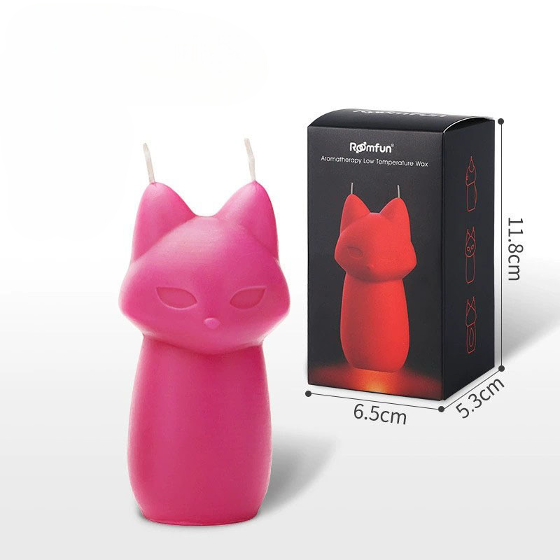 Roomfun Fox Scented Low-Temperature Massage Candle - Rose Pink