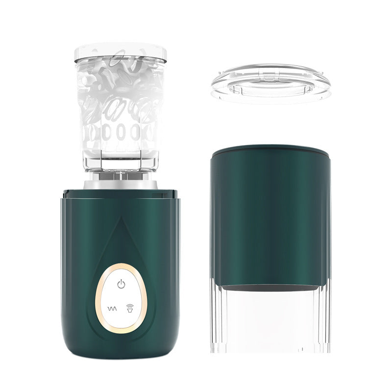 Automatic Thrusting & Rotating Male Masturbator Cup - White