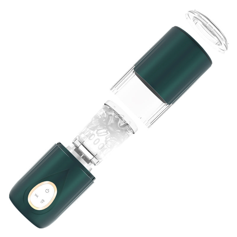 Automatic Thrusting & Rotating Male Masturbator Cup - White