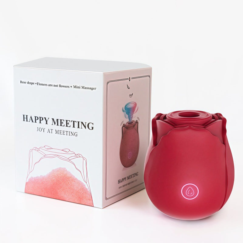 Rose Suction Vibrator – Clitoral Sucking & Vibrating Massager - Red